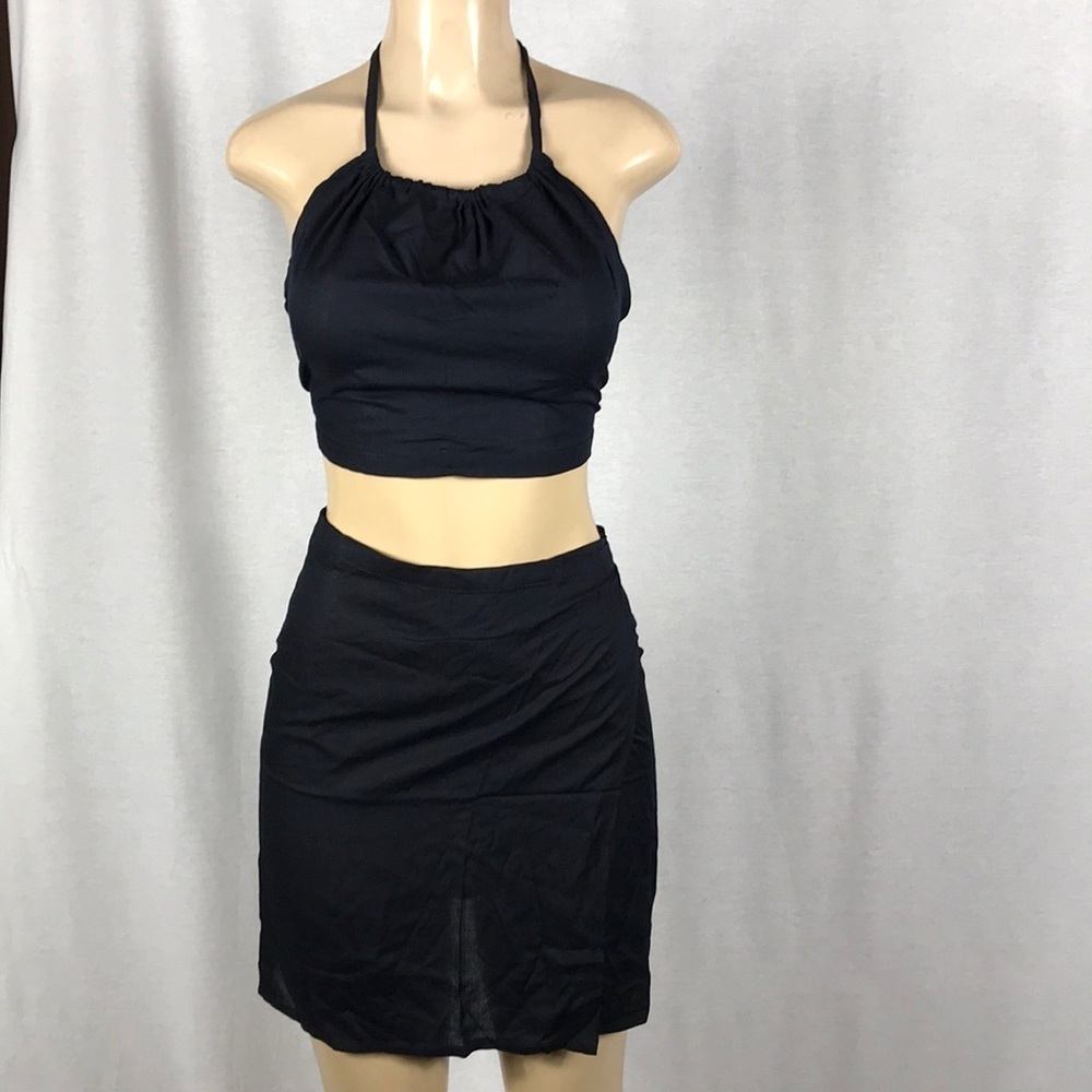 Zuliana Size Small 100% Rayon Black Beach Skirt Set. New Without Tags.
